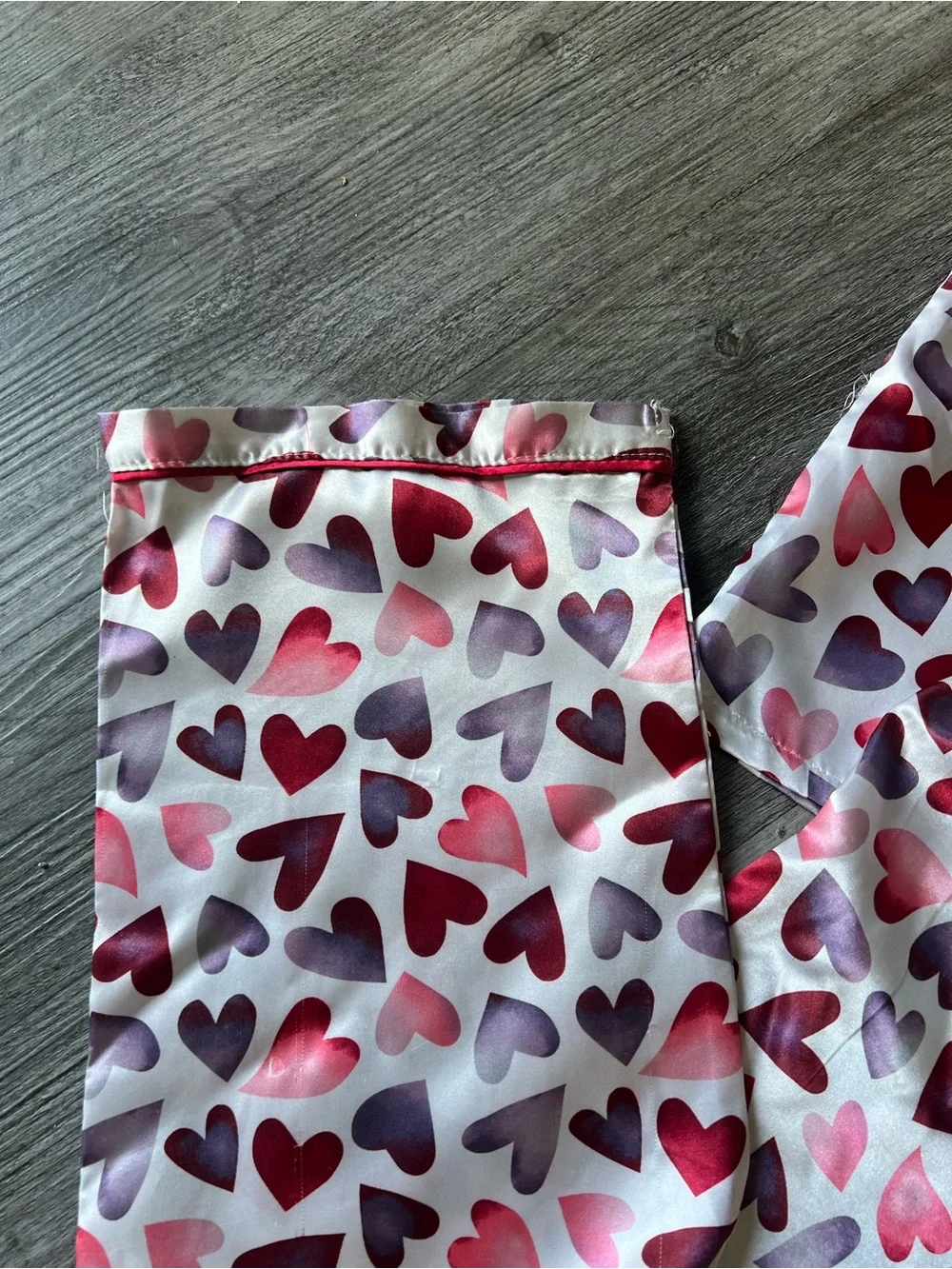 Girls Heart-Print Pink and Purple Short-Sleeve Pajama Set
